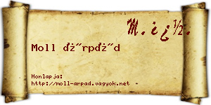 Moll Árpád névjegykártya