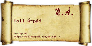 Moll Árpád névjegykártya